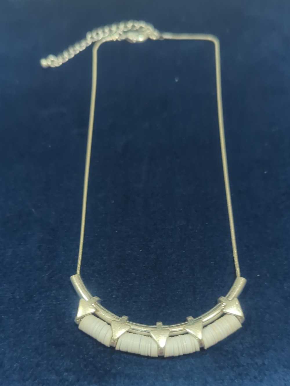 Gold-Tone Cream Bead Accent Necklace
